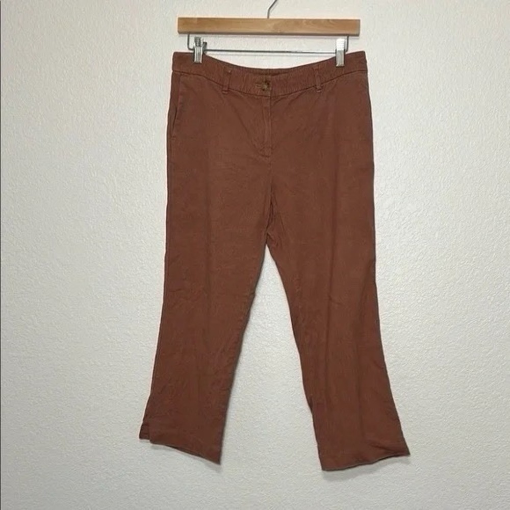 J. Jill Linen Rust Brown Casual Pants